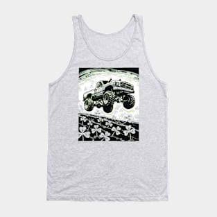 Shamrock Crusher Monster Truck Illustration Tank Top